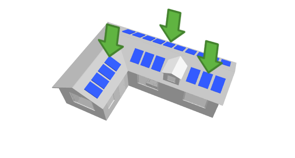 L-shaped house with multiple orientations